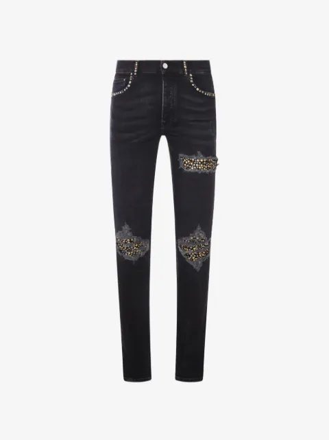 AMIRI stud-embellished distressed jeans