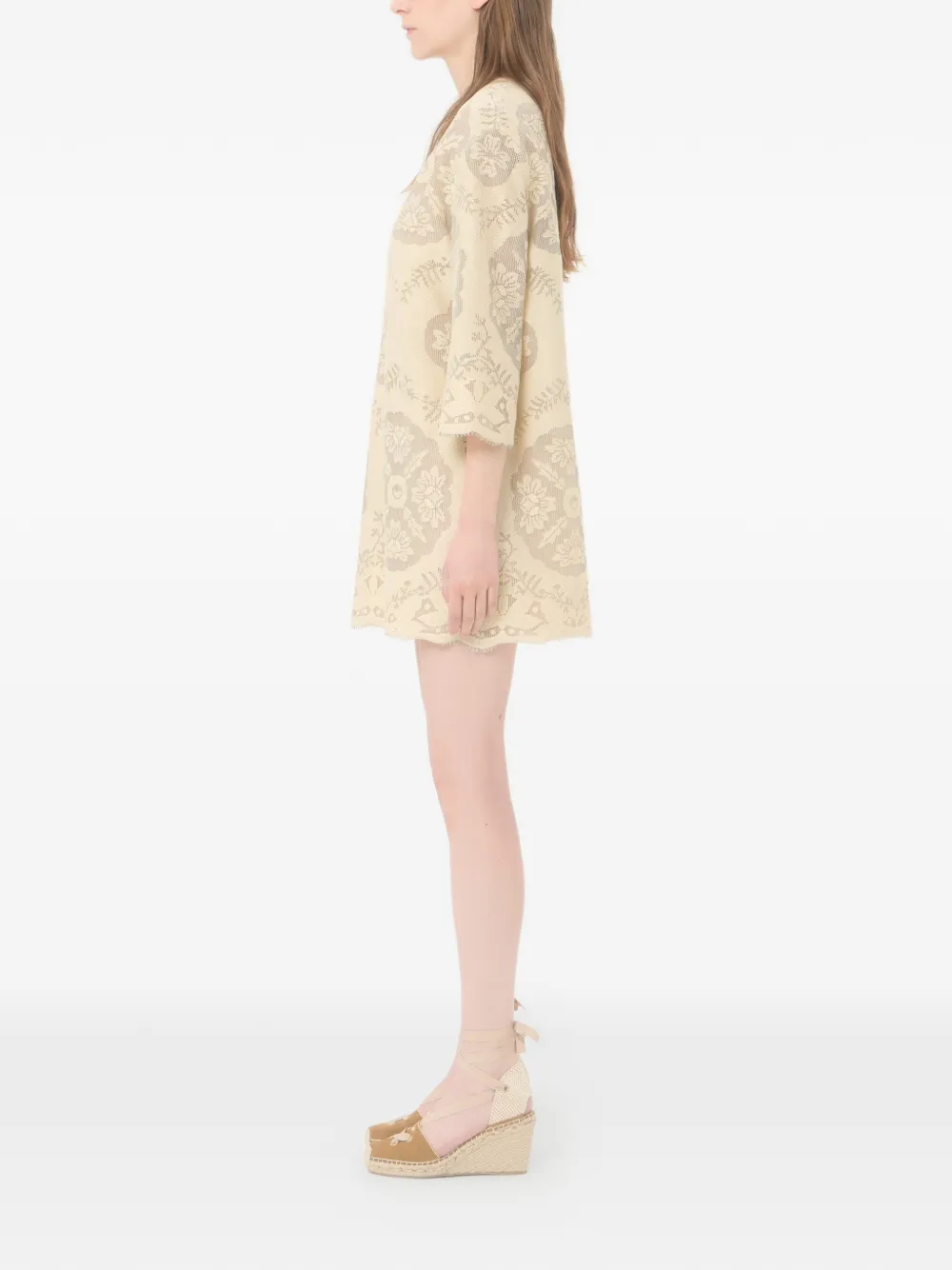 Valentino Garavani Mini-jurk met bloemenstempel deken Beige