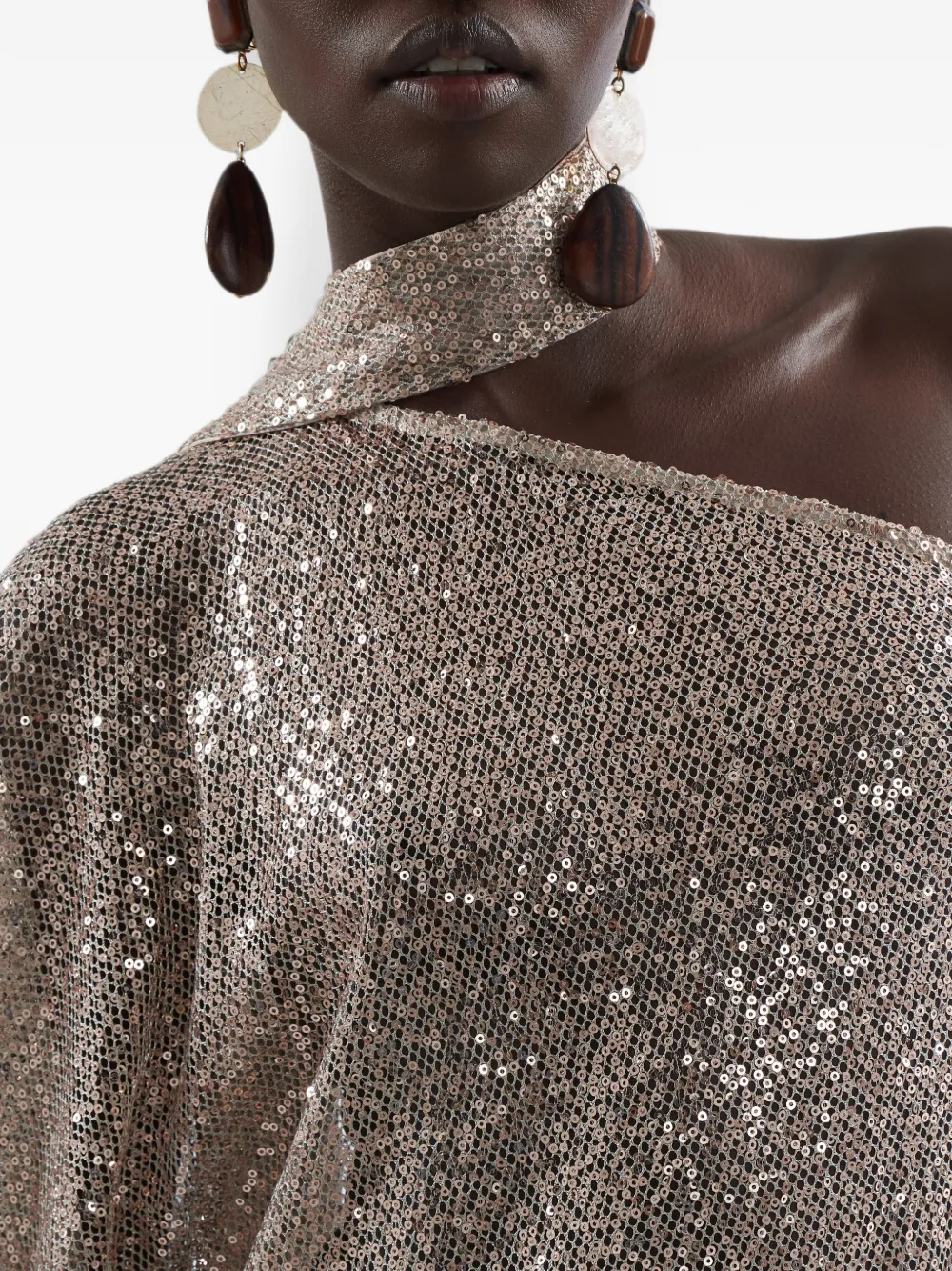 Taller Marmo Ubud Disco jurk verfraaid met pailletten Beige