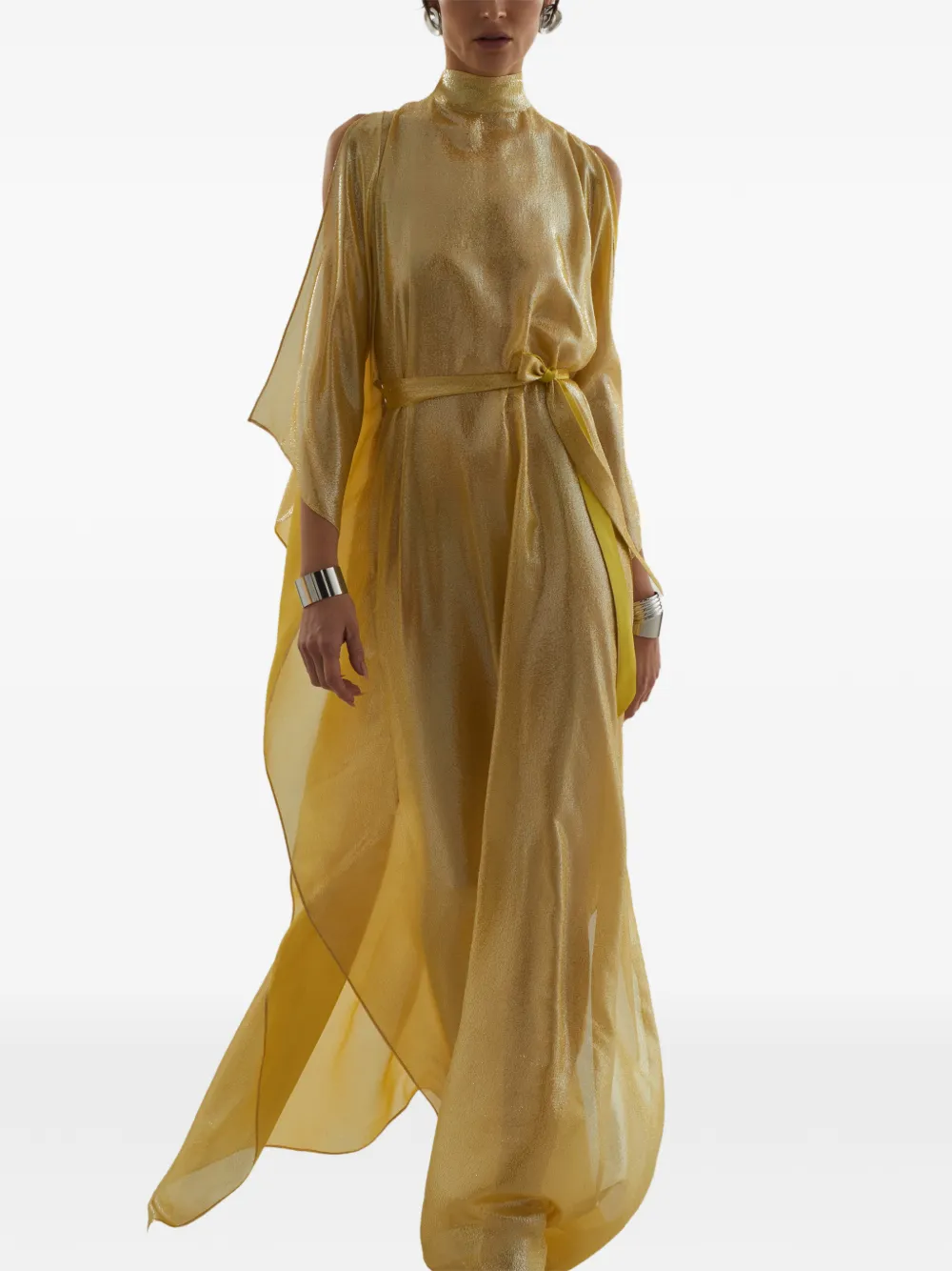 Taller Marmo Nevada maxi-tuniekjurk met ceintuur Geel