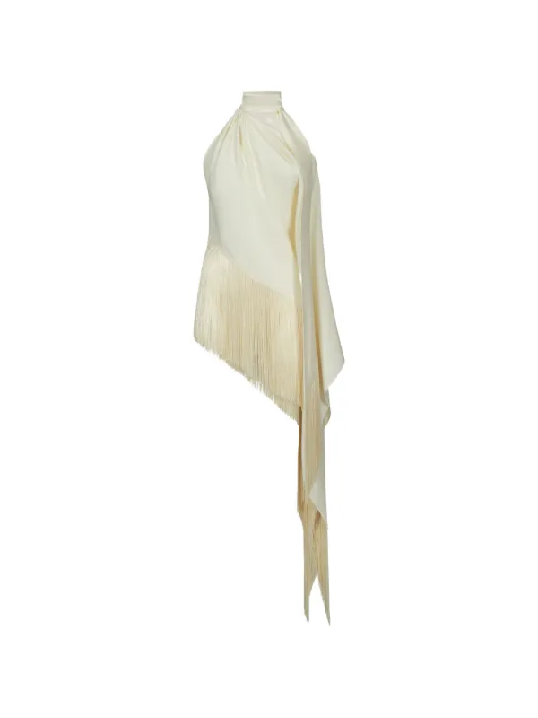 Taller Marmo Atlas Fringed Blouse in White
