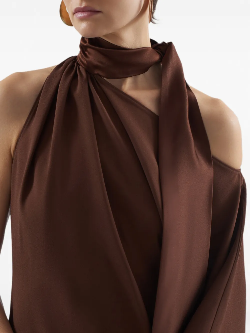 Taller Marmo Atlas asymmetrische midi-jurk Bruin