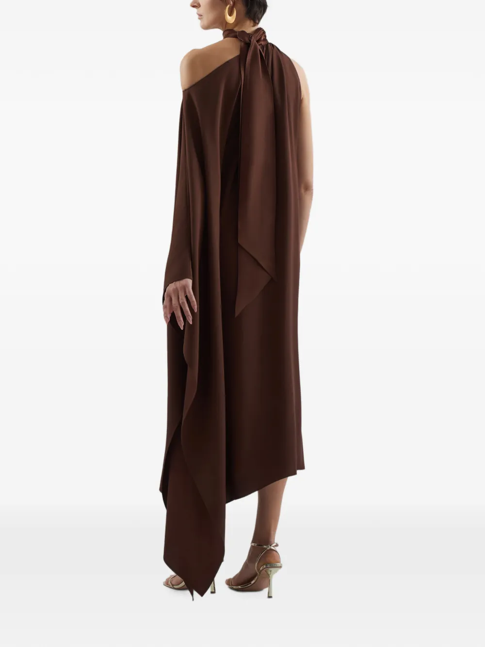 Taller Marmo Atlas asymmetrische midi-jurk Bruin