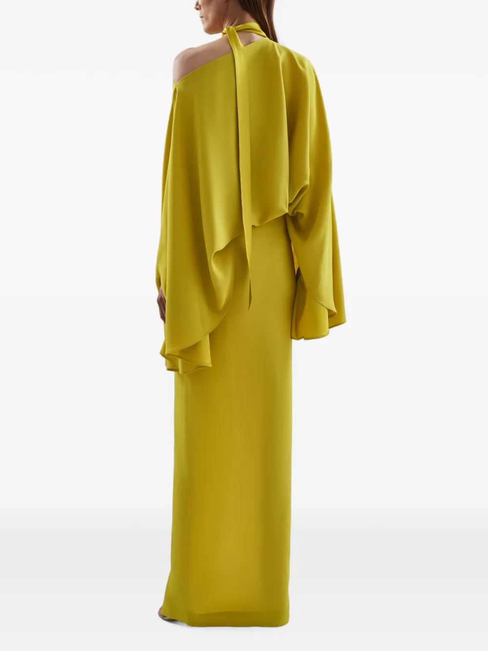 Taller Marmo Brooks maxi-jurk met gestrikte hals Geel