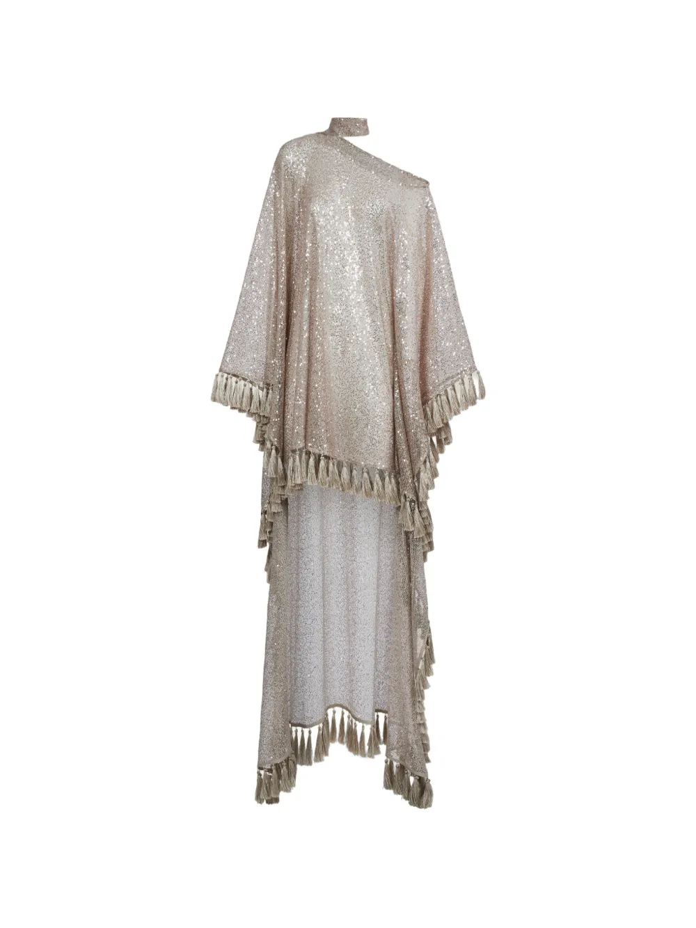 Taller Marmo Trebbia Disco fringed kaftan dress - Nude