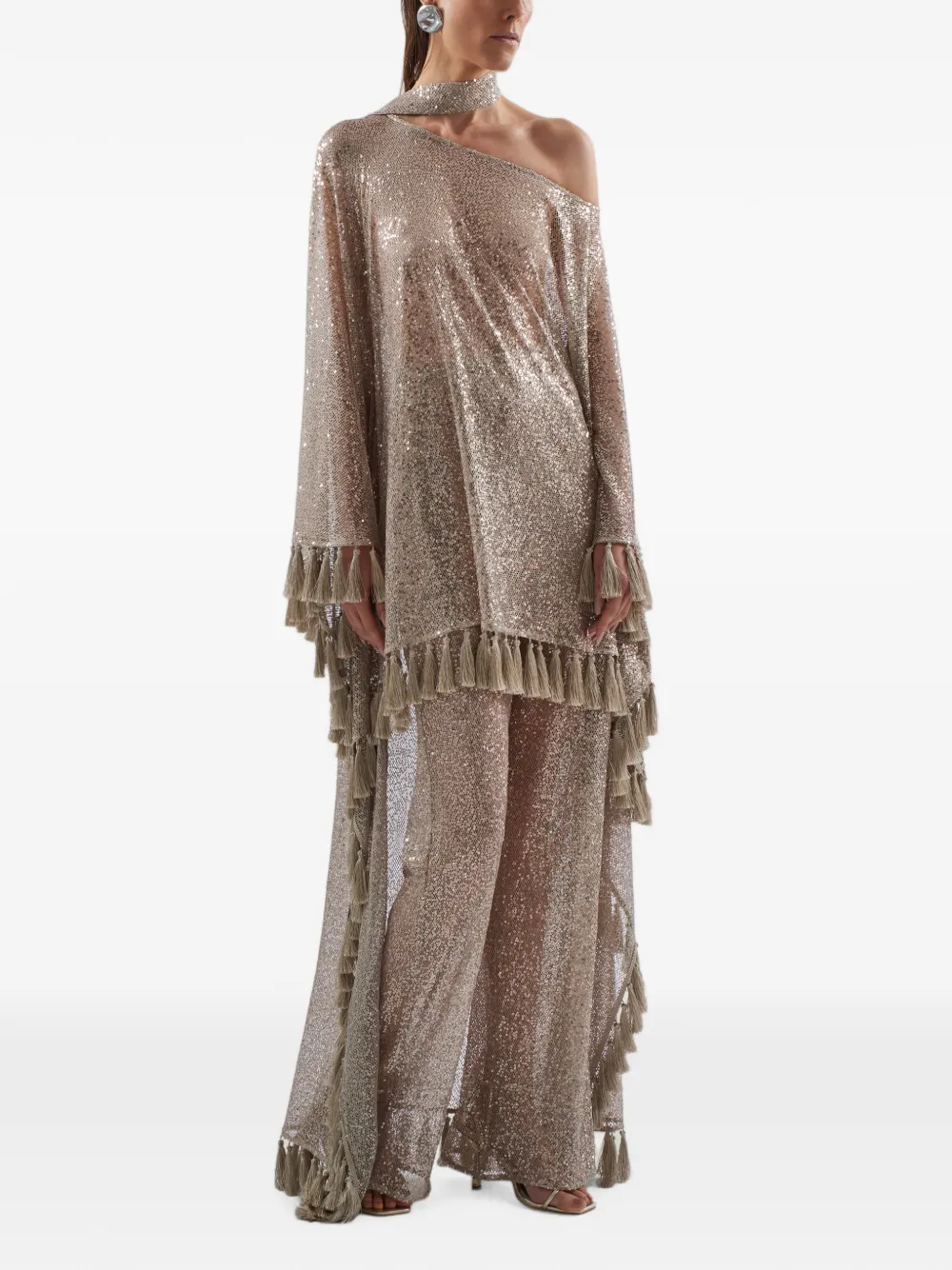 Taller Marmo Marlene broek met pailletten Beige