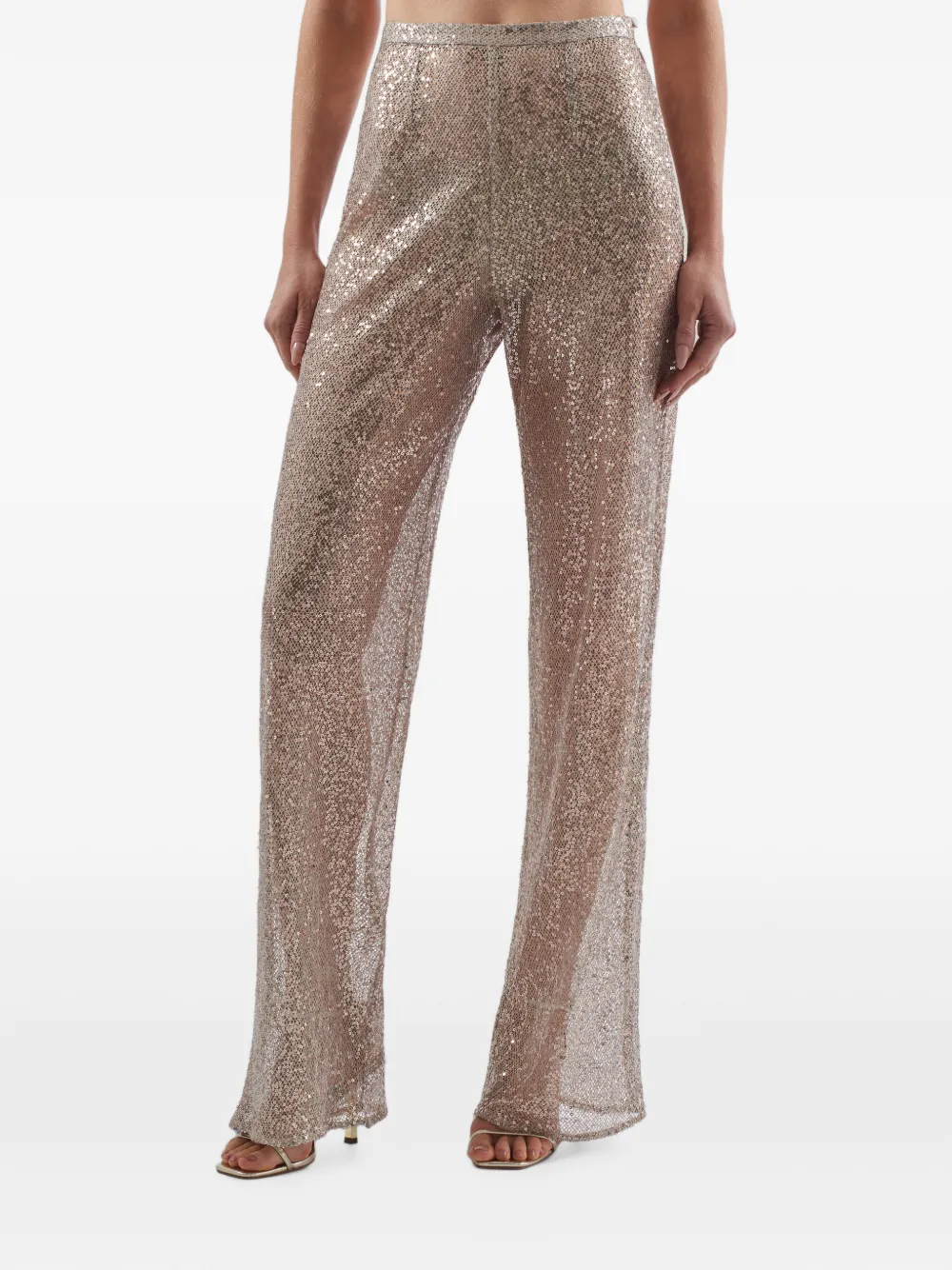 Taller Marmo Marlene broek met pailletten Beige