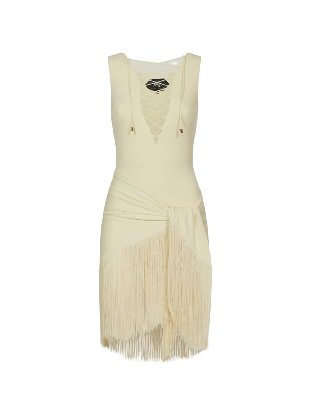 Taller Marmo Sahara lace-up swimsuit and pareo set - Toni neutri