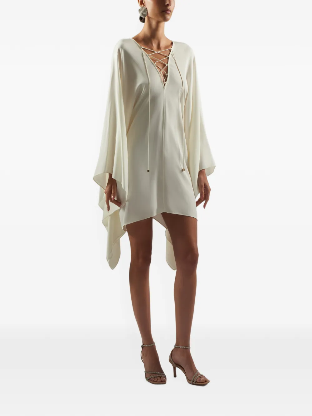 Taller Marmo Sahara mini-jurk met veters Beige