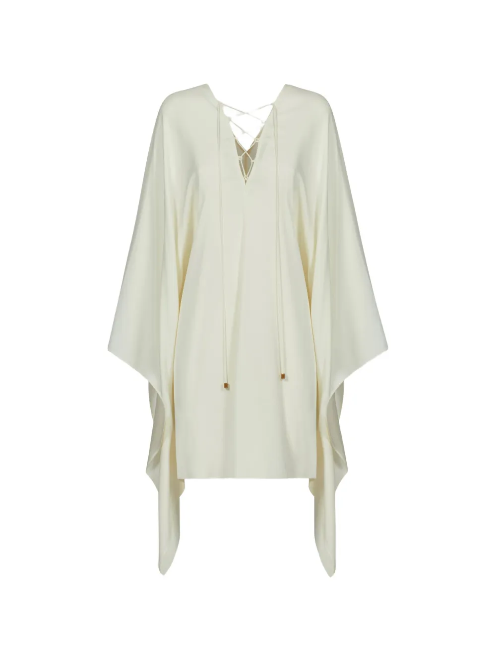 Taller Marmo Sahara lace-up kaftan mini dress - Nude