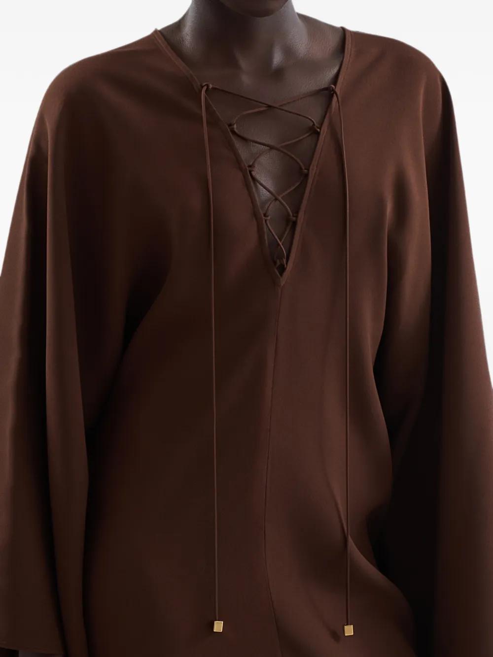 Taller Marmo Sahara mini-jurk met veters Bruin