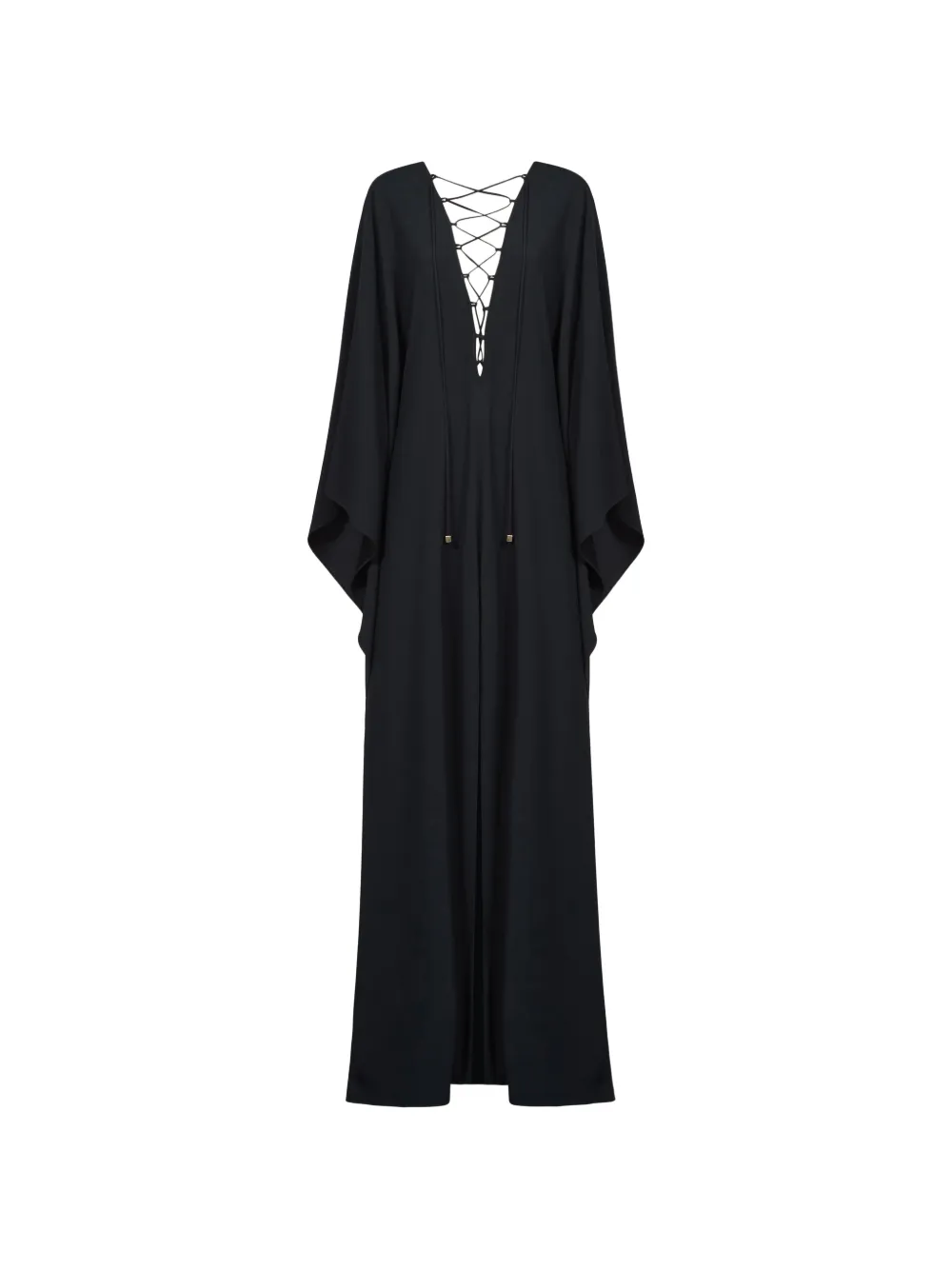 Taller Marmo Sahara lace-up kaftan dress - Schwarz