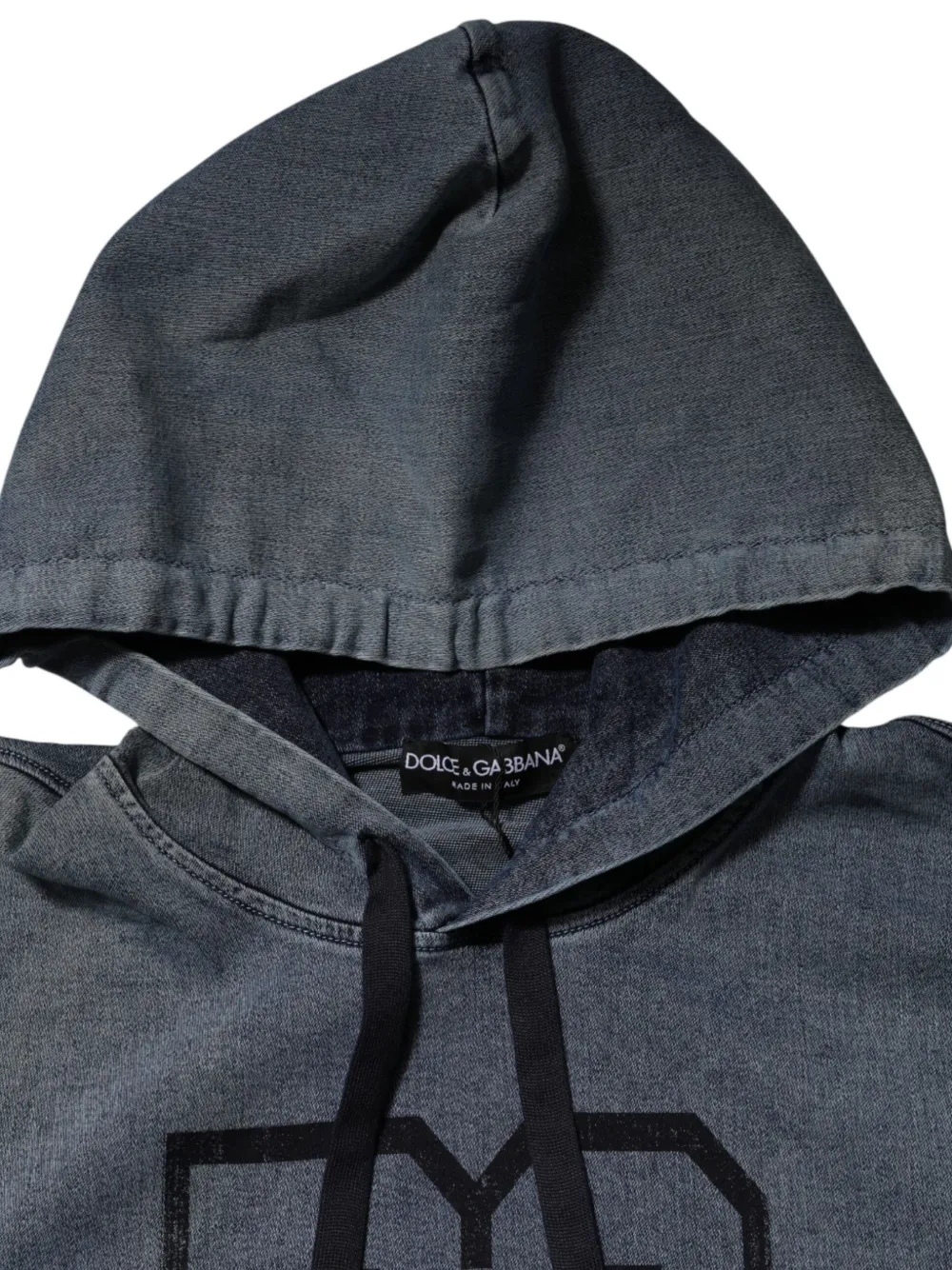 Dolce & Gabbana grafische print denim hoodie Blauw