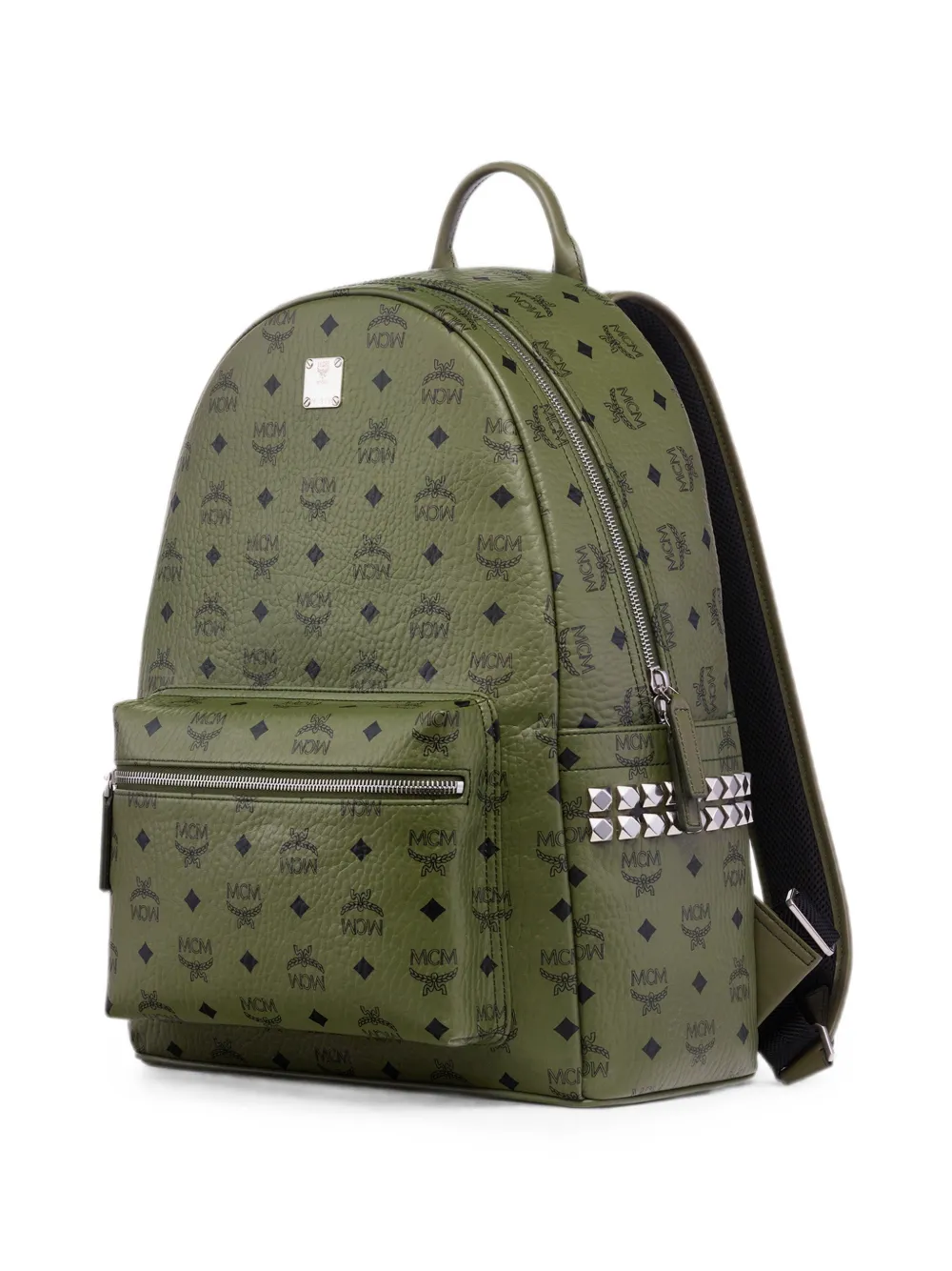 MCM Medium Visetos Stark rugzak met studs Groen