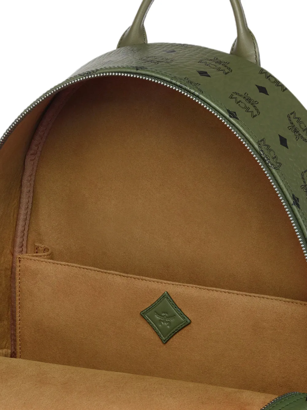 MCM Medium Visetos Stark rugzak met studs Groen