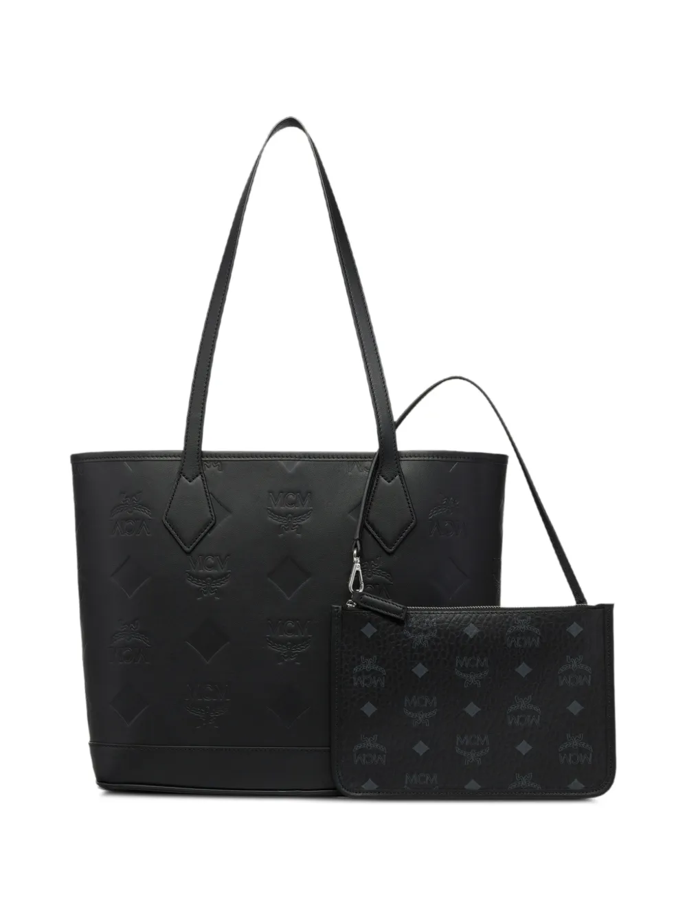 MCM Kleine Liz leren shopper met reliëf Zwart