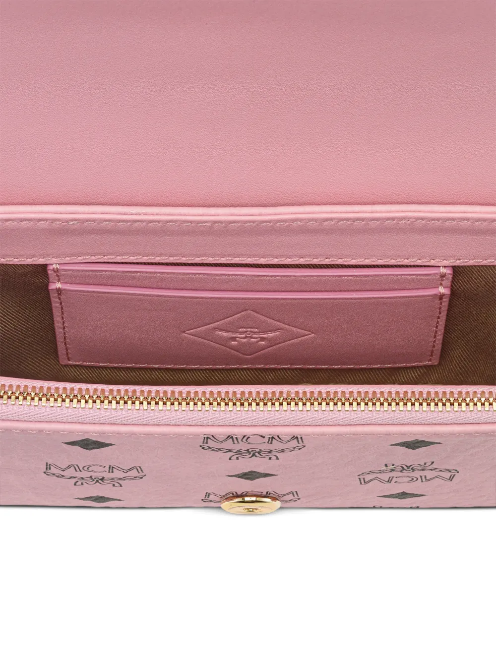 MCM Aren Visetos medium schoudertas Roze
