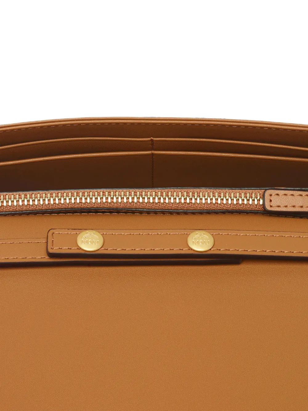 MCM Pina Visetos grote schoudertas met studs Bruin