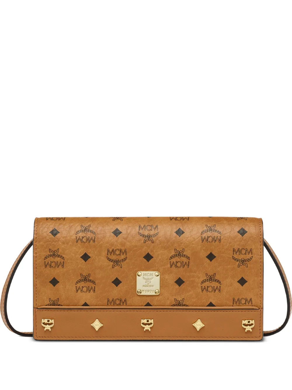 MCM Borsa a spalla Pina Visetos grande - Marrone