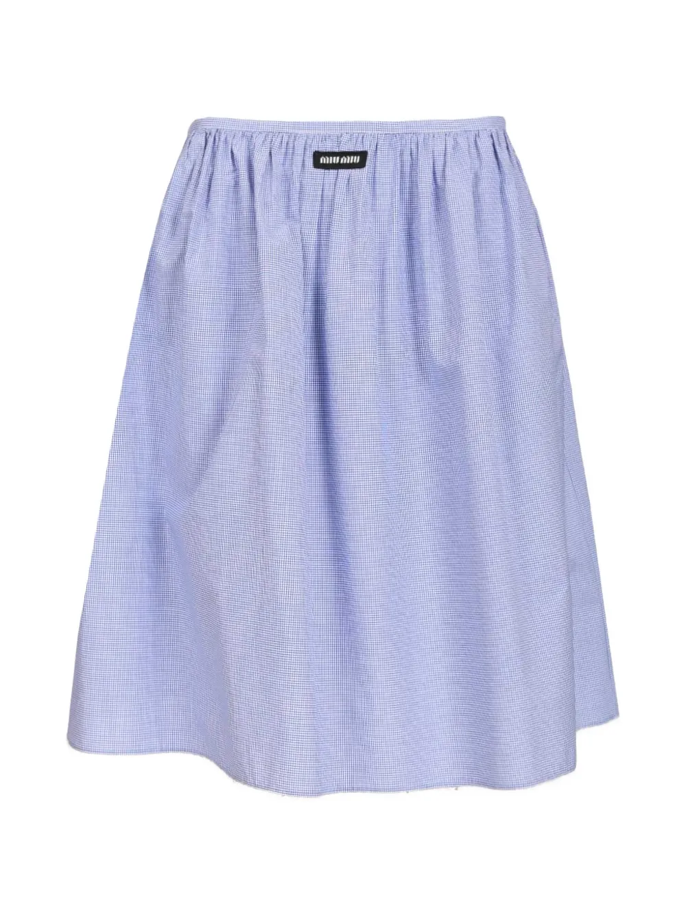 Miu Miu check-pattern midi skirt - Blu