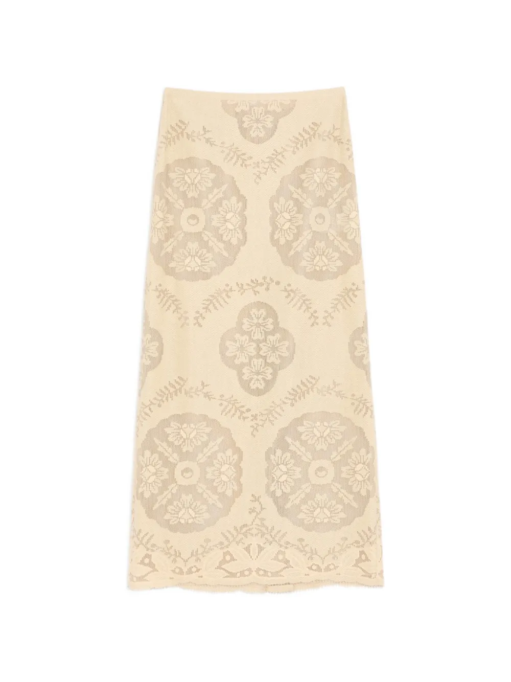 Valentino Garavani midi skirt in floral stamp blanket - Neutrals