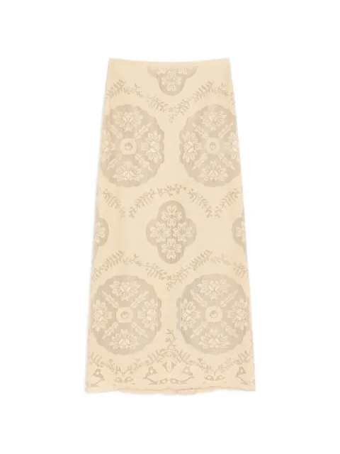 Valentino Garavani midi skirt in floral stamp blanket