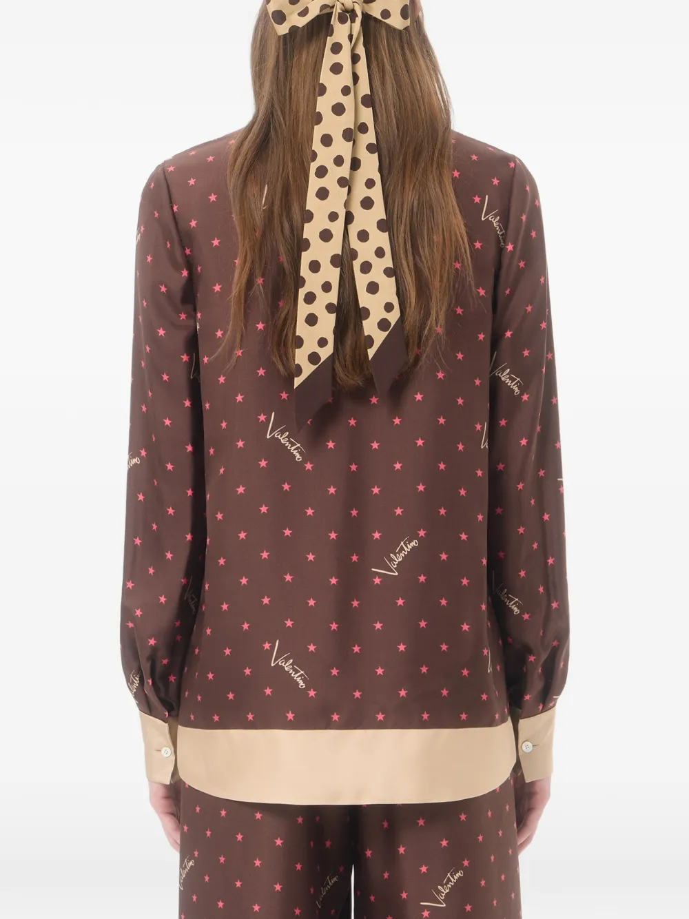Valentino Garavani Stelline Firma Starry twill blouse Bruin