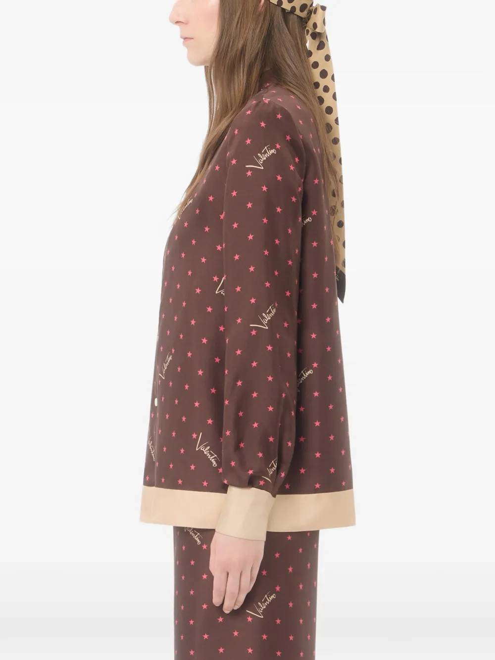 Valentino Garavani Stelline Firma Starry twill blouse Bruin