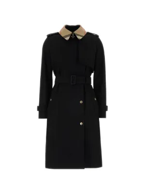 Valentino Garavani Faux fur-trimmed double-breasted Coat | Black