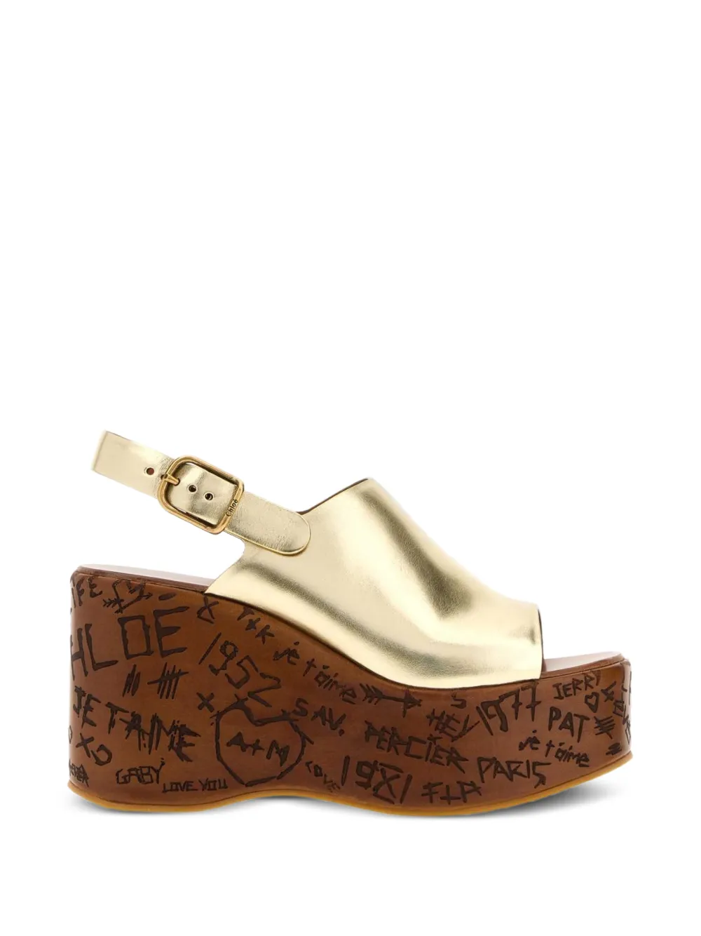 Chloé Maxime wedge sandals Goud