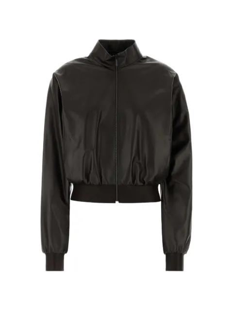 Gucci high-neck leather bomber jacket