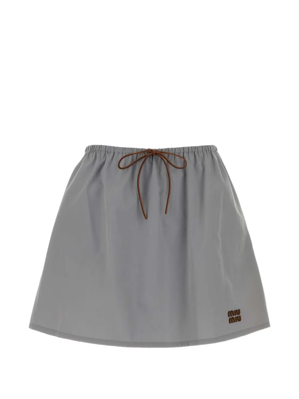 Miu Miu Panama Minirock mit Kordelzug - Grau