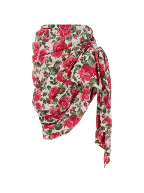 Chloé floral-print draped midi skirt