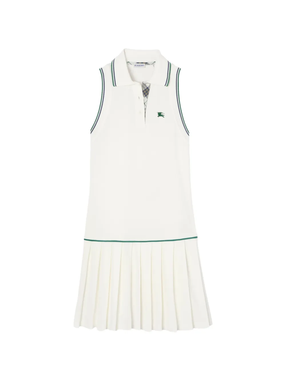 Burberry Abito stile tennis in piqué di cotone - Bianco