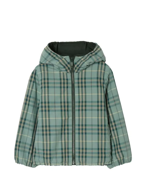 Burberry Kids reversible Check hooded jacket