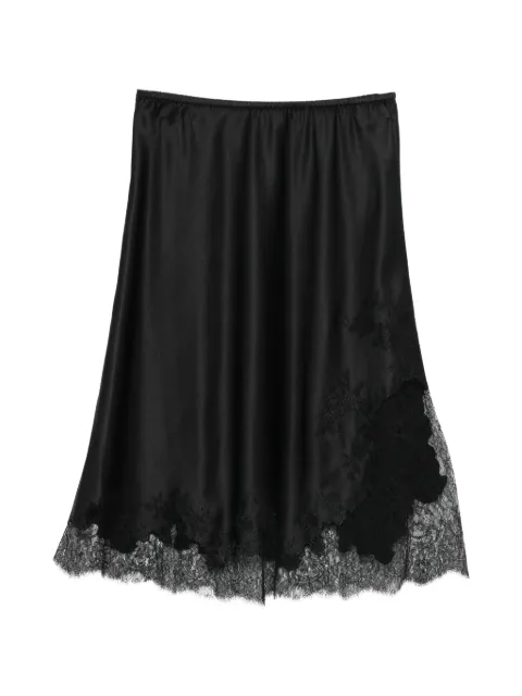 Carine Gilson lace-trim silk skirt