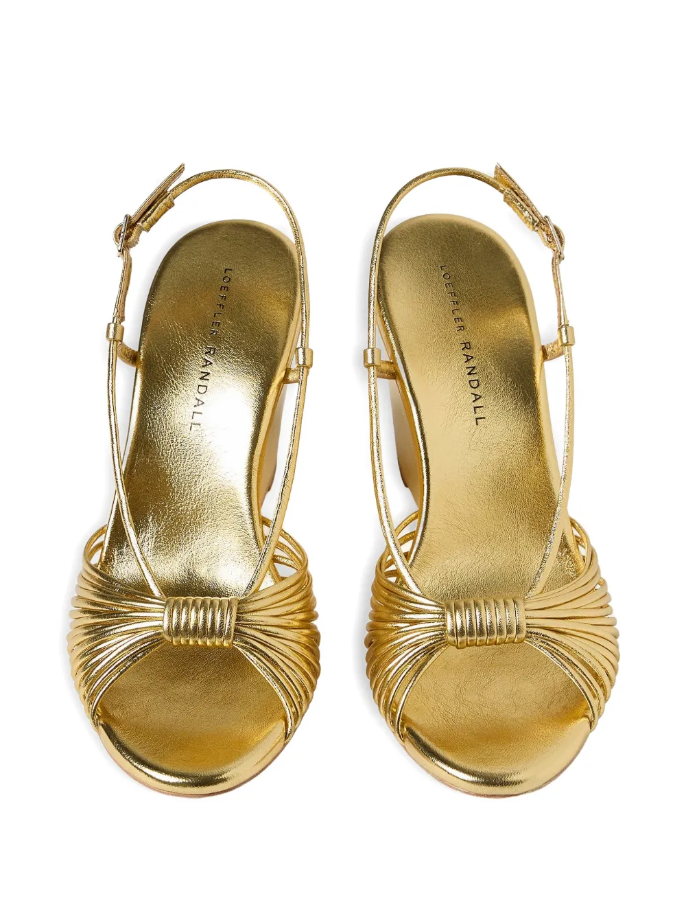 Loeffler Randall Marren knotted wedge sandals Goud