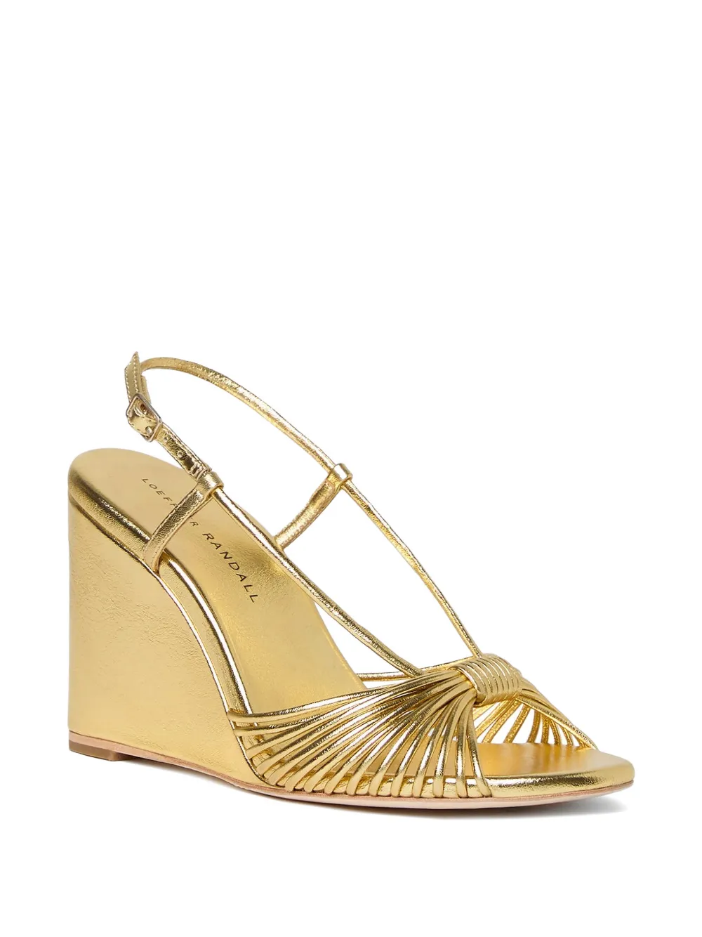 Loeffler Randall Marren knotted wedge sandals Goud