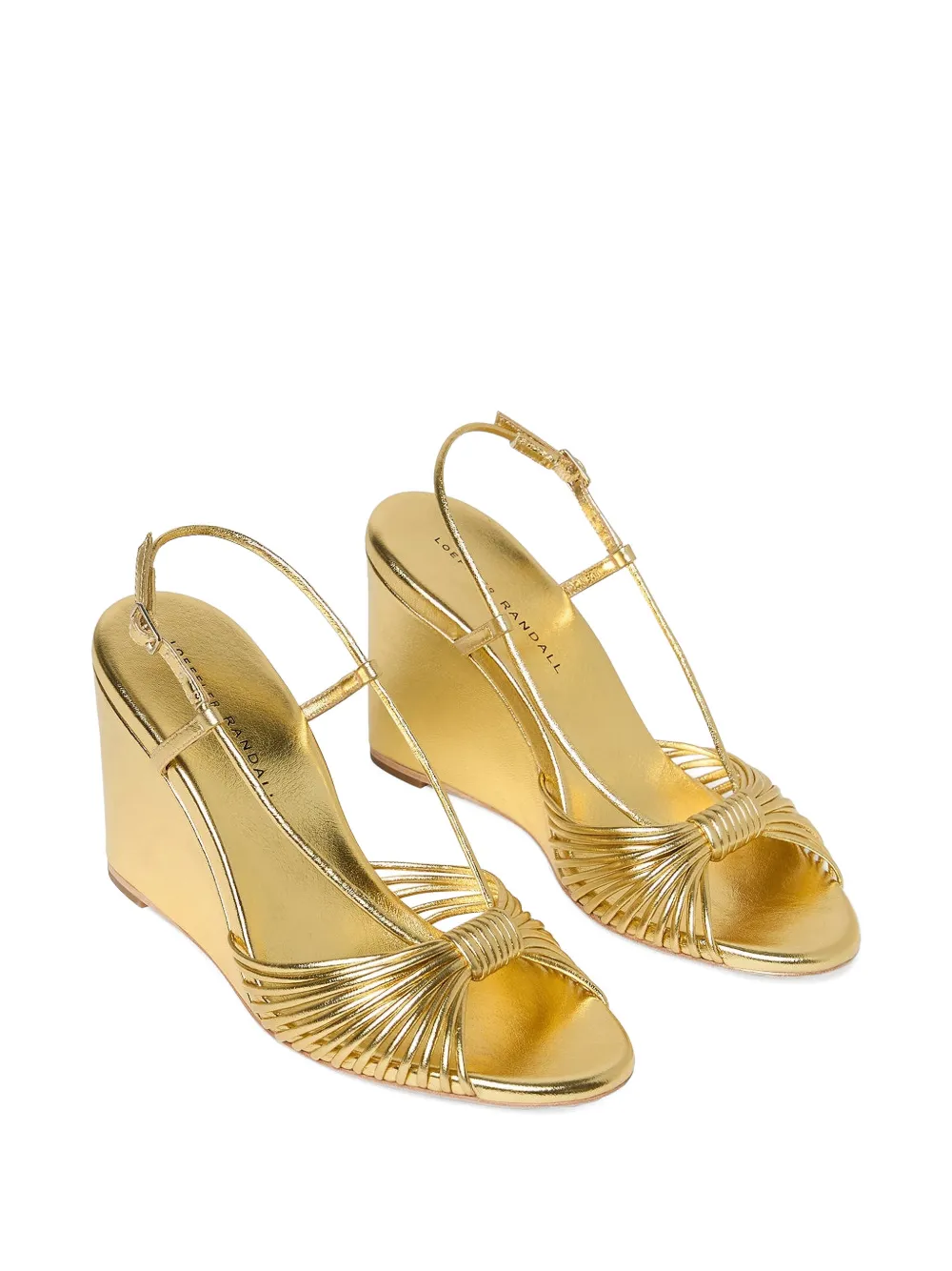 Loeffler Randall Marren knotted wedge sandals Goud
