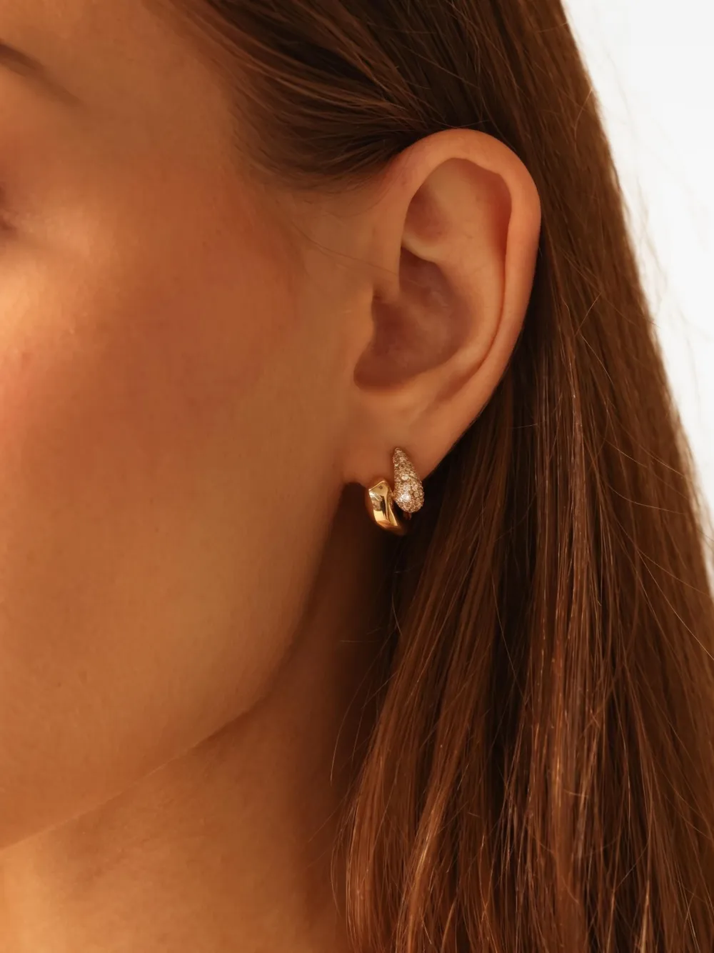 Dana Rebecca Designs Taylor Elaine diamond hoop earrings - Oro