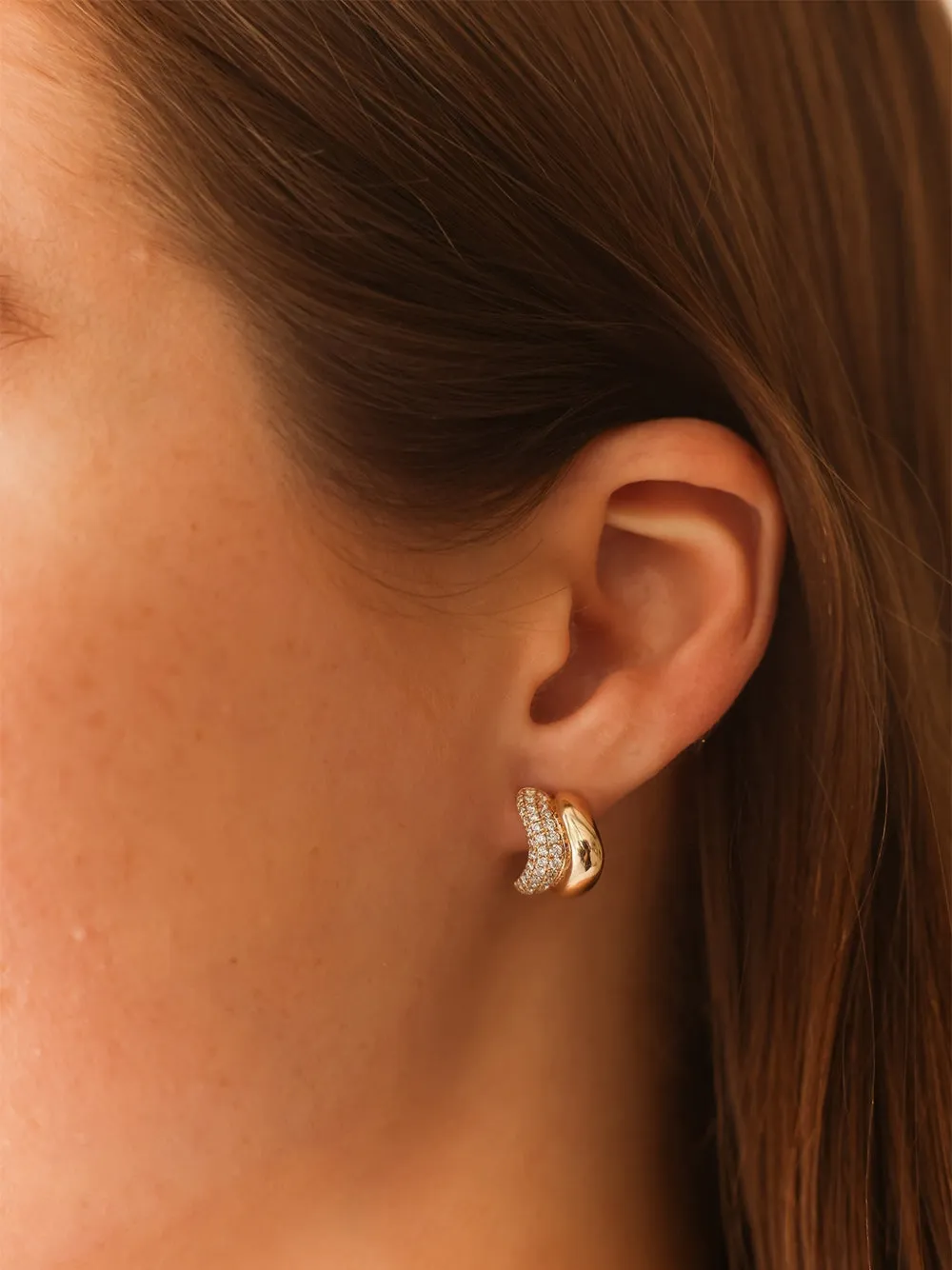 Dana Rebecca Designs Cynthia Rose diamond huggie earrings - Rosa