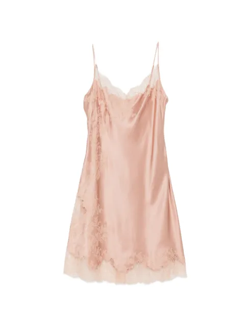 Carine Gilson robe en soie bordée de dentelle