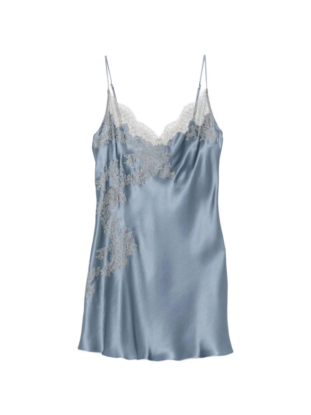 Carine Gilson Camisole-Kleid mit Spitzenborten - Blau