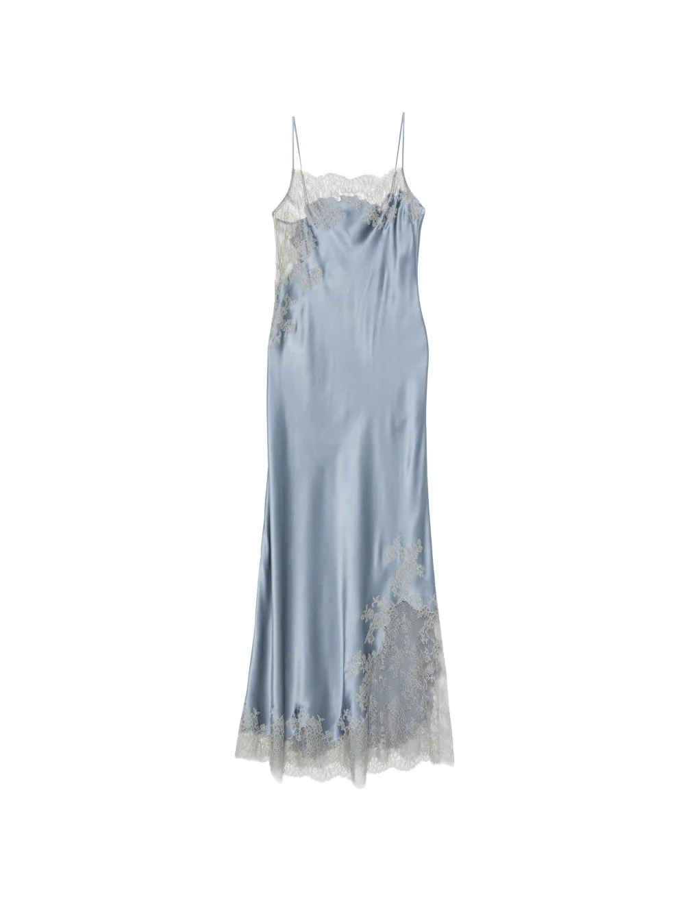 Carine Gilson Abito con inserto in pizzo - Blu