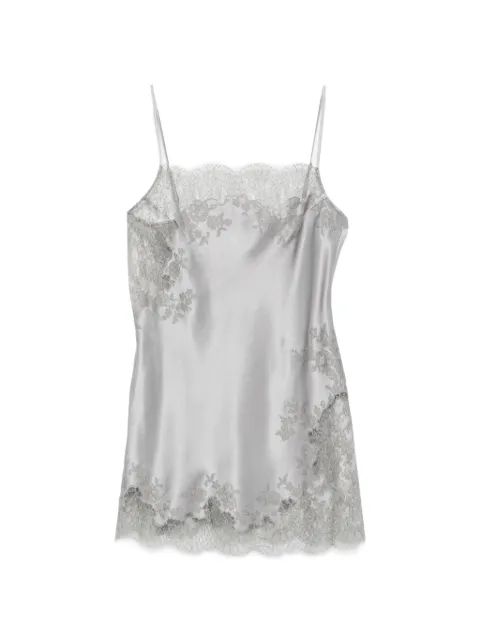 Carine Gilson lace-trim silk slip blouse