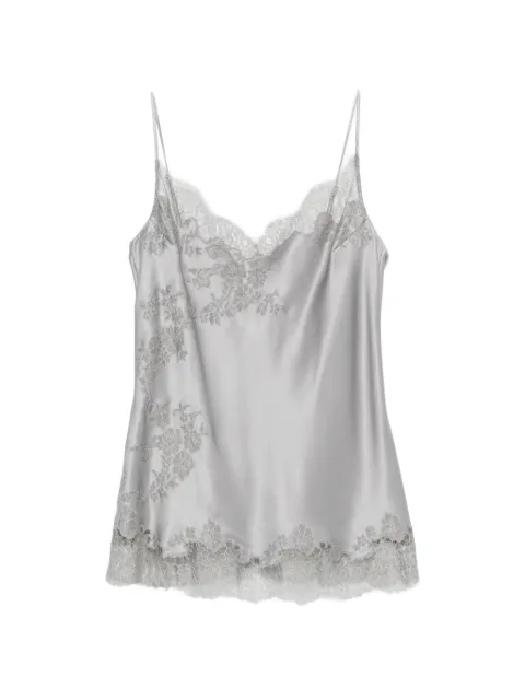 Carine Gilson lace-trim silk blouse