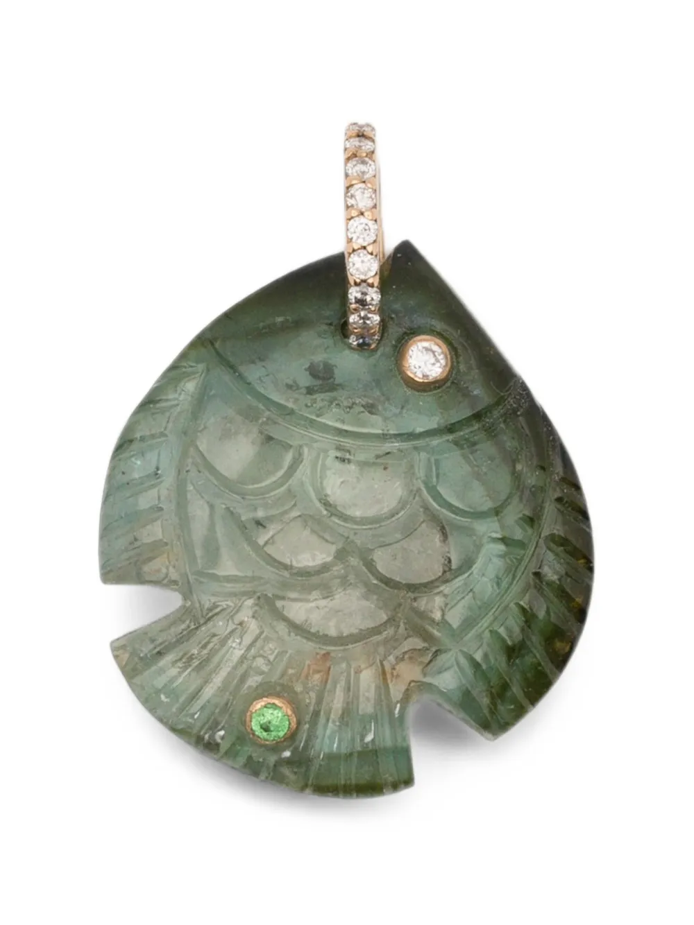 Violette Fish-motif Multi-stone Pendant In Gold