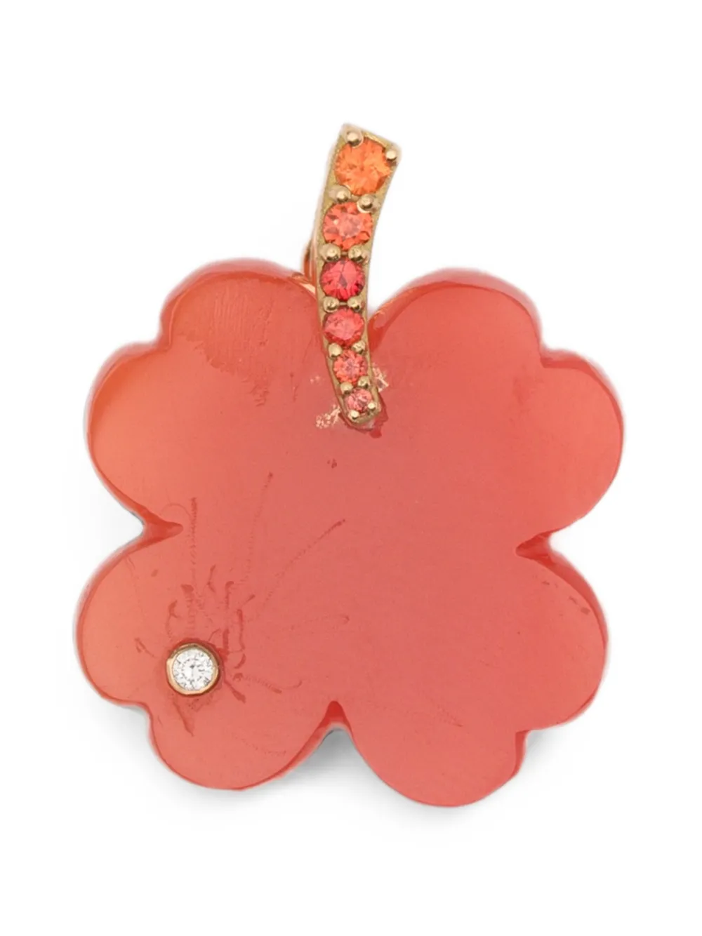 Violette orange sapphire and diamond pendant