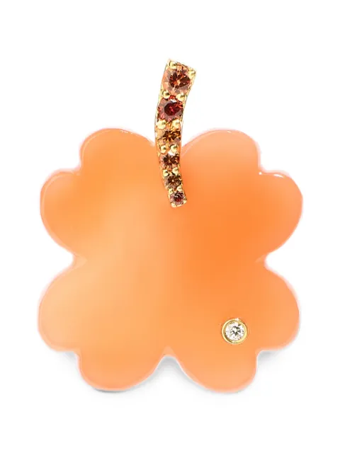 Violette carnelian sapphire and diamond pendant