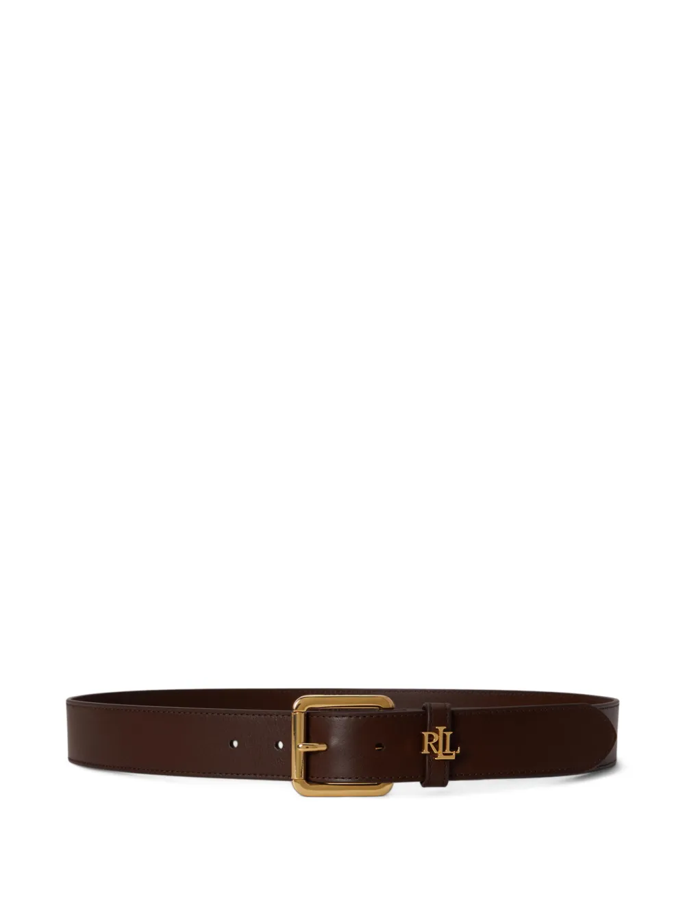 Lauren Ralph Lauren Cintura in pelle con placca logo - Marrone